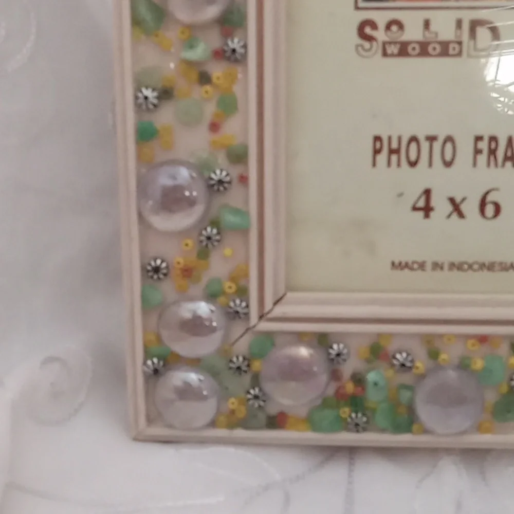 Nice Beaded Wooden Picture Frame
